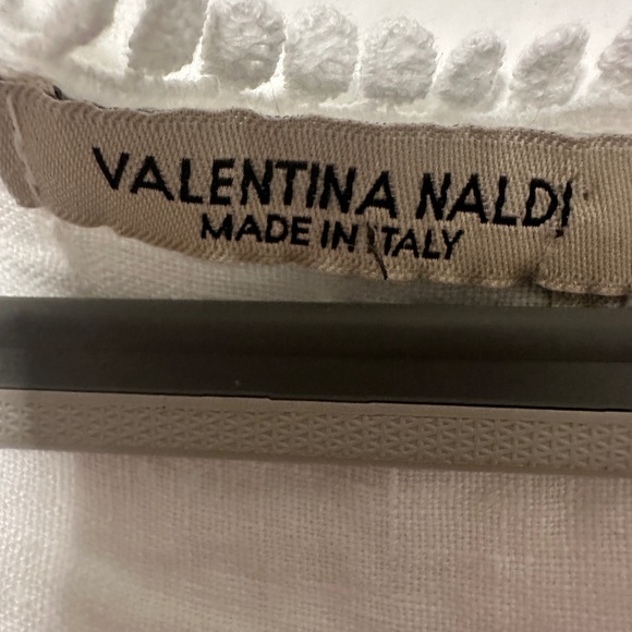 Valentina Naldi White Linen Tank with Lace Details Size Large - Picture 6 of 8